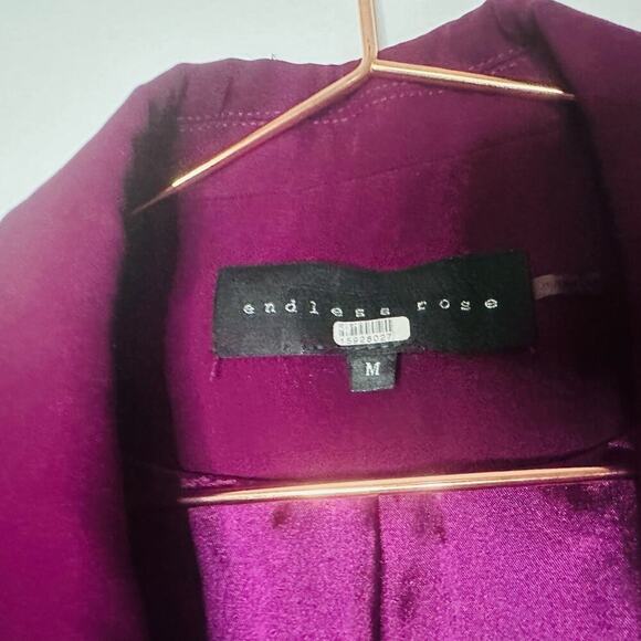 ENDLESS ROSE Purple Jewel Toned Single Button Breasted Blazer Size Medium - Picture 6 of 11